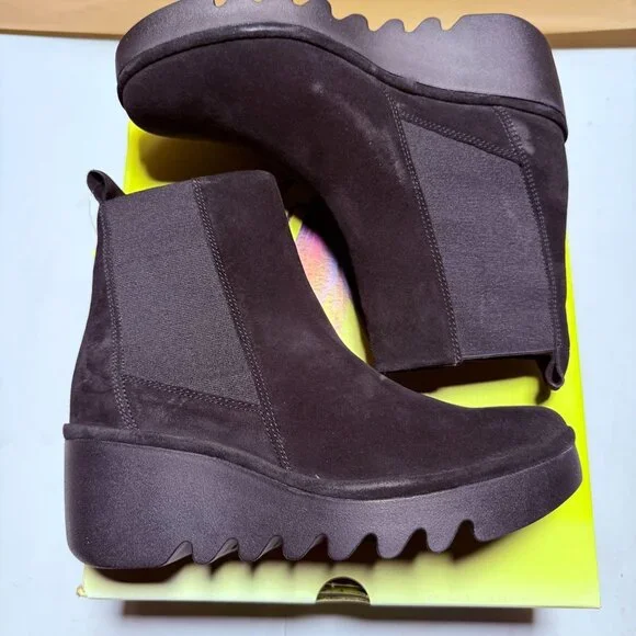 Fly London BAGU233FLY Suede Leather Women's Slip On Black Boots Size 8-8.5 - Picture 8 of 14